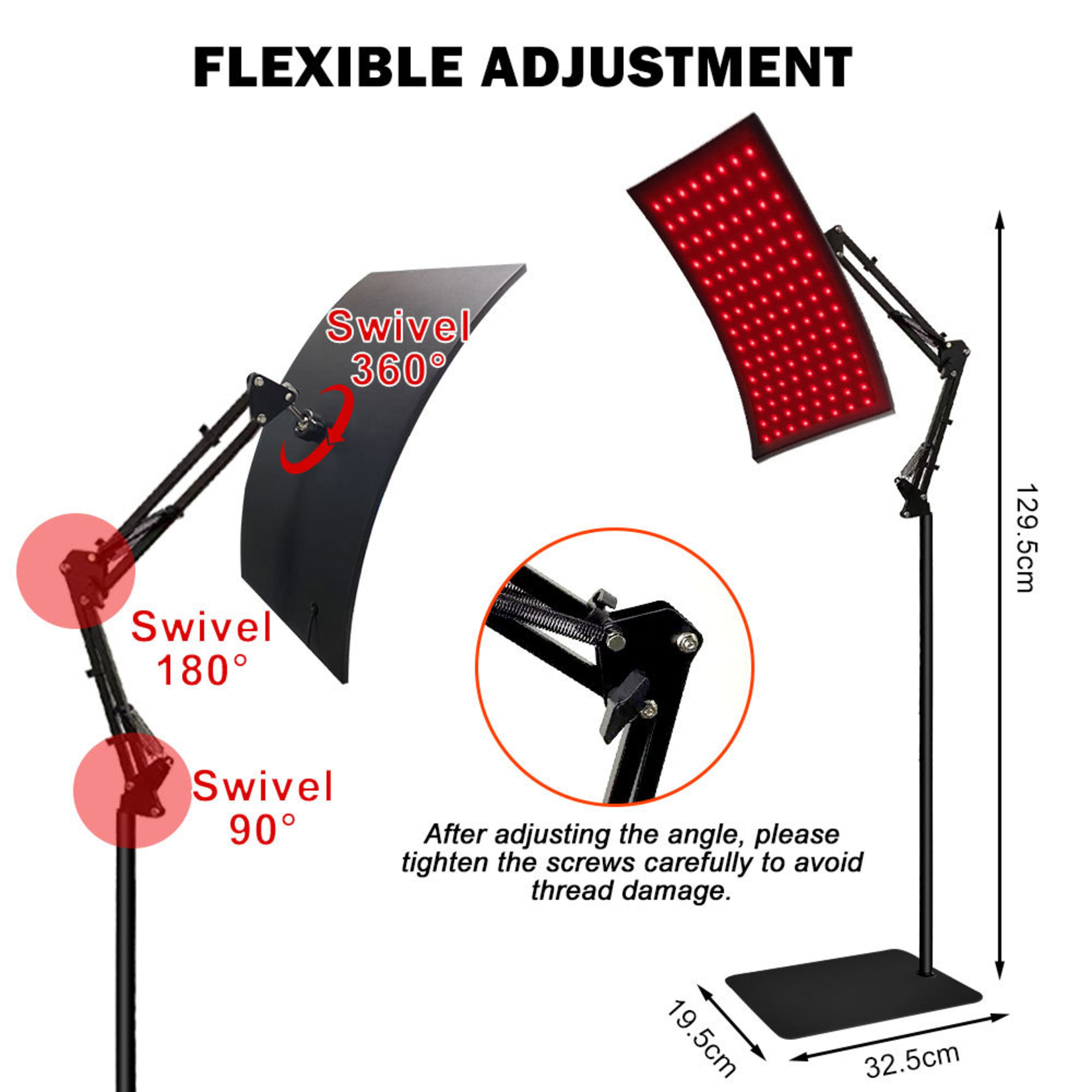 red light therapy panel (with stand) model cp 32w for targeted body pain and circulation support red light therapy panel (with stand) model cp 32w for targeted body pain and circulation support